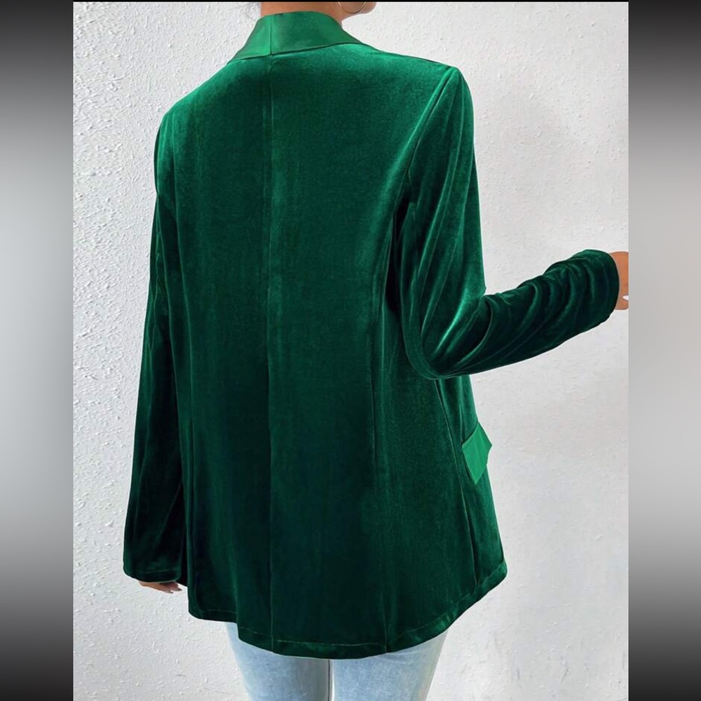 Set of 2 Emerald green / red blazer jacket- velvet velour - Picture 8 of 11